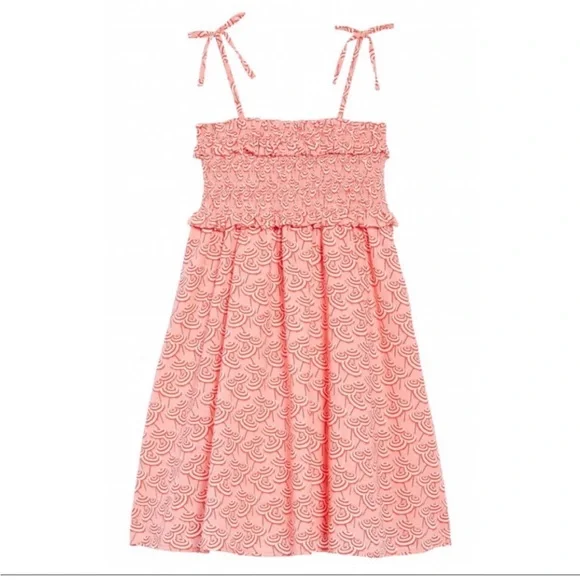 NWT J. Crew Crewcuts smocked bodice dress in umbrella print pink red sundress - Picture 2 of 9